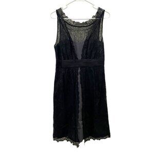 Anthropologie Moulinette Soeurs Black Lace Sleeveless Dress With Pockets Size 8
